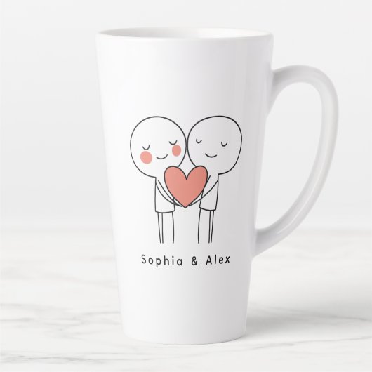 Personalized Valentine’s Couple Matching Latte Mug カフェラテマグ (右)
