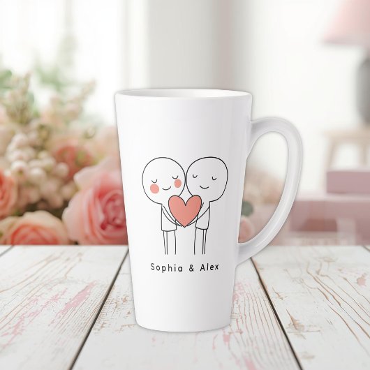 Personalized Valentine’s Couple Matching Latte Mug カフェラテマグ