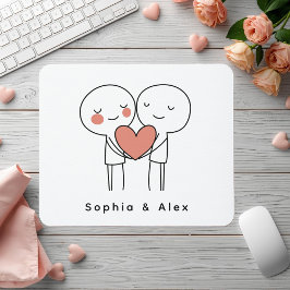 Personalized Valentine’s Couple Matching Mouse Pad マウスパッド