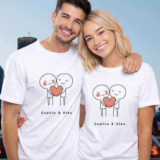 Personalized Valentine’s Couple Matching T-Shirt Tシャツ