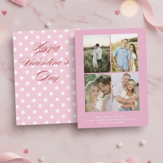 Personalized Valentine’s Day Card with Photo pink シーズンカード