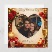 Personalized Valentine’s Day Card your Photo シーズンカード (正面/裏面)
