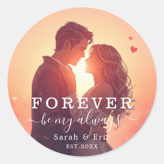 Personalized Valentine’s Day Gift ラウンドシール (正面)