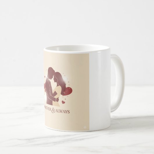 Personalized Valentine’s Day Gift - Romantic Coupl コーヒーマグカップ (正面右)