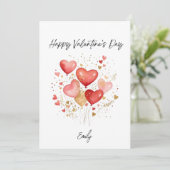 Personalized Valentine’s Day Heart Balloon Card シーズンカード (スタンド正面)