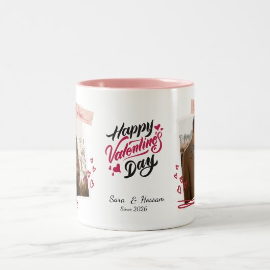 Personalized Valentine’s Day Mug | Custom Photo ツートーンマグカップ (中央)