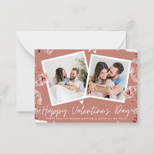 Personalized Valentine’s Day Photo Card | Romantic ノートカード (正面)