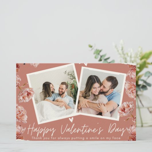 Personalized Valentine’s Day Photo Card | Romantic 便箋 (スタンド正面)