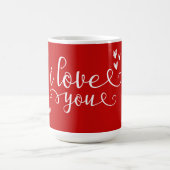 Personalized Valentine’s Day Red Heart I Love You  コーヒーマグカップ (中央)