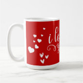 Personalized Valentine’s Day Red Heart I Love You  コーヒーマグカップ (左)