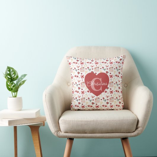 Personalized Valentine`s Day Throw Pillow クッション (椅子)