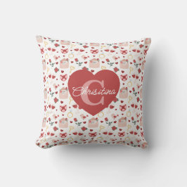 Personalized Valentine`s Day Throw Pillow クッション