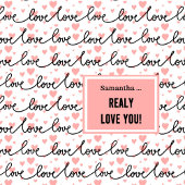 Personalized Valentine Shower Curtain Pink Black   シャワーカーテン