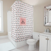 Personalized Valentine Shower Curtain Pink Black   シャワーカーテン (インサイチュ)