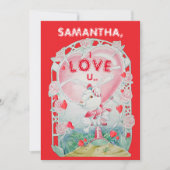 Personalized Valentine's Day Bunny Love Card シーズンカード (正面)