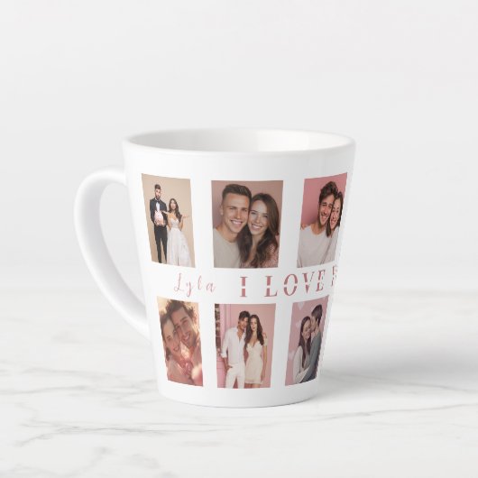 Personalized Valentine's Day Latte Mug Photos カフェラテマグ (左アングル)