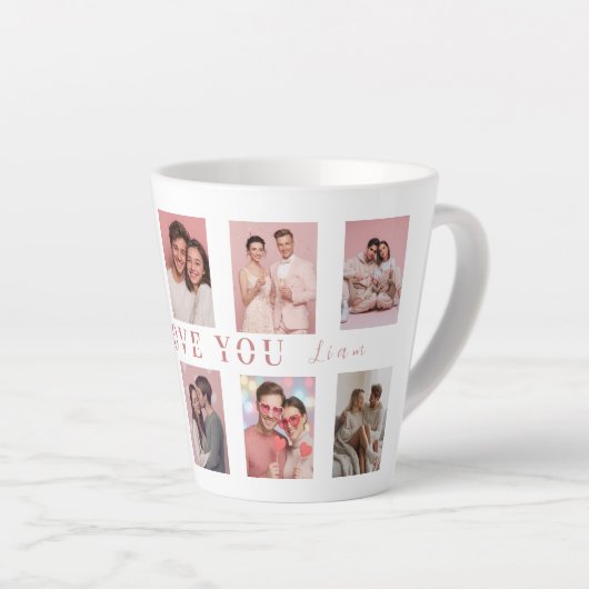 Personalized Valentine's Day Latte Mug Photos カフェラテマグ (右アングル)