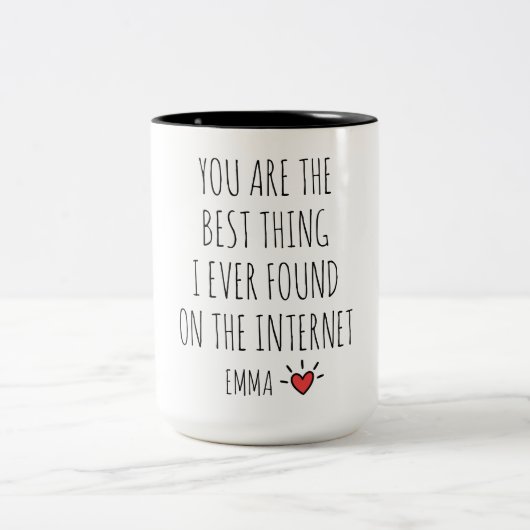 Personalized Valentines Day Mug Funny Gift For Him ツートーンマグカップ (中央)