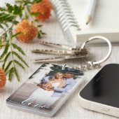 Personalized Valentine's Day Photo Love Script キーホルダー (正面右)