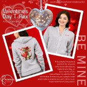 Personalized Valentine's Day T-Rex Full-Zip Hoodie パーカ