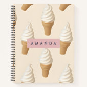 Personalized Vanilla Ice Cream Cone Pattern ノートブック (正面)