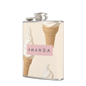 Personalized Vanilla Ice Cream Cone Pattern フラスク (左)