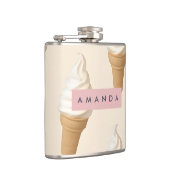 Personalized Vanilla Ice Cream Cone Pattern フラスク (右)
