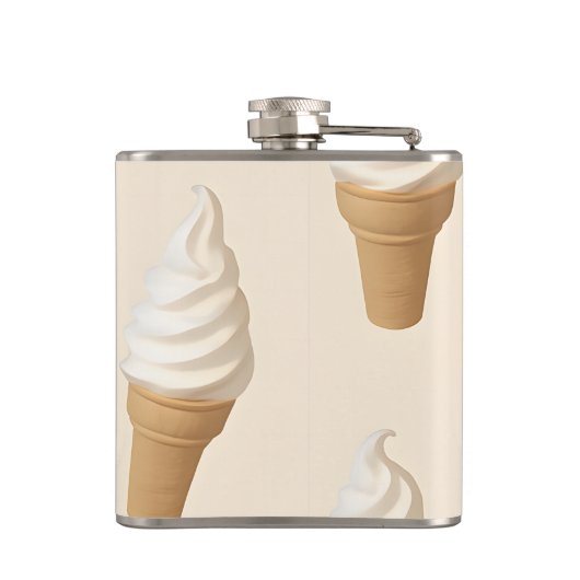 Personalized Vanilla Ice Cream Cone Pattern フラスク (裏面)