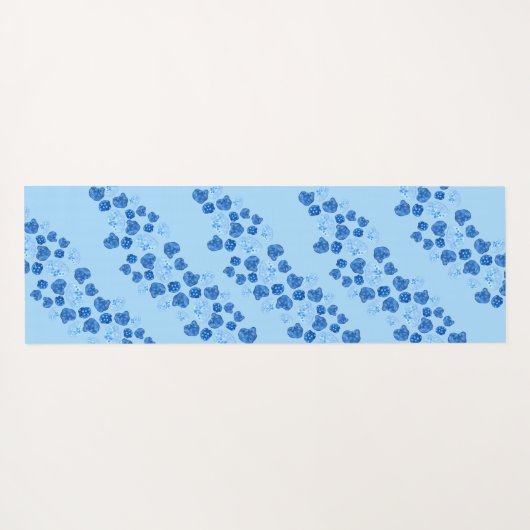 Personalized Variegated Blue/White Ovals ヨガマット (裏面(横))
