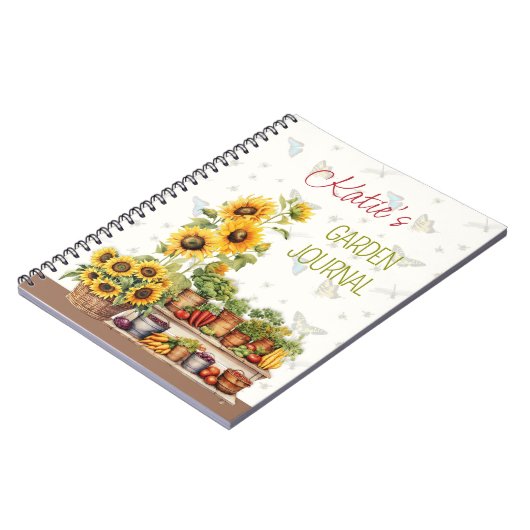 Personalized Vegetable Garden Journal ノートブック (左側)