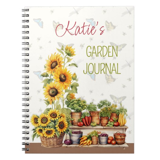 Personalized Vegetable Garden Journal ノートブック (正面)