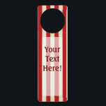 Personalized Vertical Retro Vintage Classic Stripe ドアノブプレート<br><div class="desc">A retro style popcorn red and beige stripes decor in horizontal or in vertical fashion are a modern classic graphic design style that always make for a great custom gift for yourself or for someone special on your list, these are sure to make an impression on any festive occasions. Email...</div>
