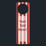 Personalized Vertical Retro Vintage Classic Stripe ドアノブプレート<br><div class="desc">A retro style popcorn red and beige stripes decor in horizontal or in vertical fashion are a modern classic graphic design style that always make for a great custom gift for yourself or for someone special on your list, these are sure to make an impression on any festive occasions. Email...</div>