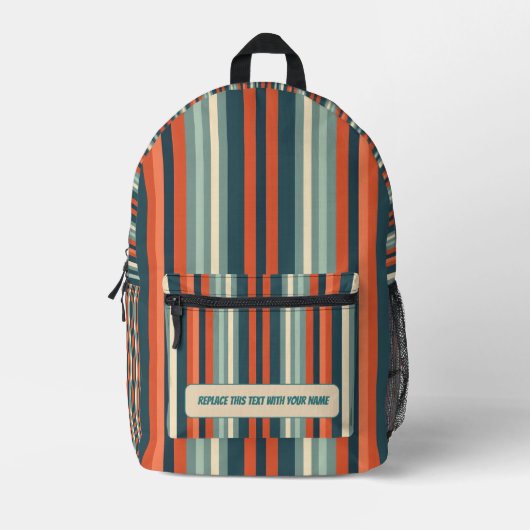 Personalized Vertical Stripe Backpack プリントバックパック (正面)