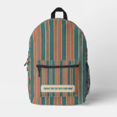 Personalized Vertical Stripe Backpack プリントバックパック (正面)