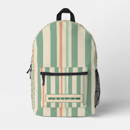 Personalized Vertical Stripe Backpack プリントバックパック (正面)