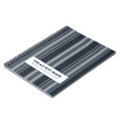 Personalized Vertical Stripe Blue Grey ノートブック (左側)