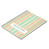 Personalized Vertical Stripe Green Orange ノートブック (左側)