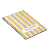 Personalized Vertical Stripe Yellow Lavender ノートブック (右側)