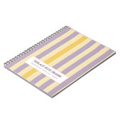 Personalized Vertical Stripe Yellow Lavender ノートブック (左側)