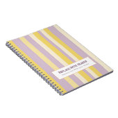 Personalized Vertical Stripe Yellow Lavender ノートブック (右側)