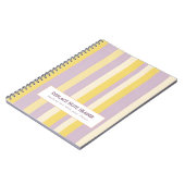 Personalized Vertical Stripe Yellow Lavender ノートブック (左側)