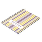 Personalized Vertical Stripe Yellow Lavender ノートブック (左側)