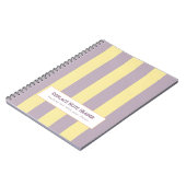 Personalized Vertical Stripe Yellow Lavender ノートブック (左側)