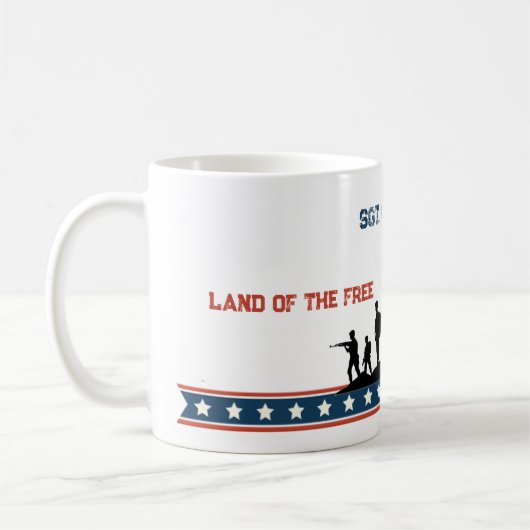 Personalized Veterans Day Mug Custom Name Military コーヒーマグカップ (左)