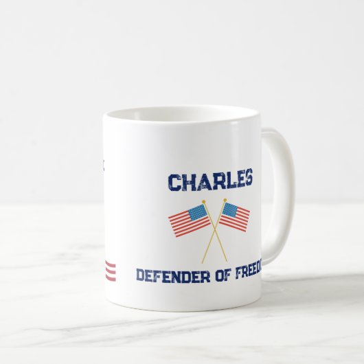 Personalized Veterans Day Mug Custom Name Military コーヒーマグカップ (正面右)