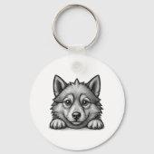 Personalized Veterinarian Husky Sketch キーホルダー (正面)
