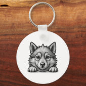 Personalized Veterinarian Husky Sketch キーホルダー (正面)