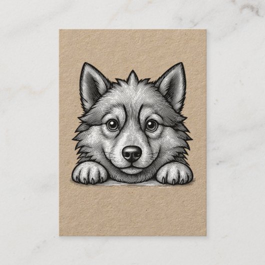 Personalized Veterinarian Husky Sketch 名刺 (正面)