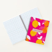 Personalized Vibrant Citrus Lemon Pattern ノートブック (内部)